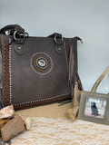 Montana West Dark Brown Conceal and Carry Purse With Gems